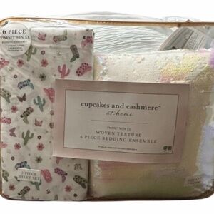 Cupcakes and Cashmere Blue  Comforter Set with Sequin Pillow and Western Theme